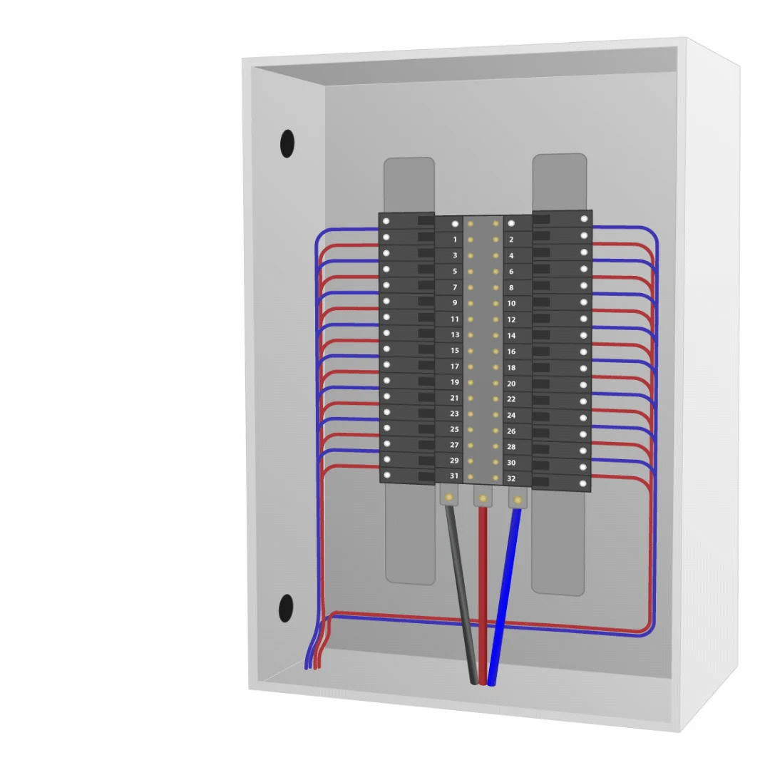 Clip-on sensors fitted around the existing wires inside an electrical panel