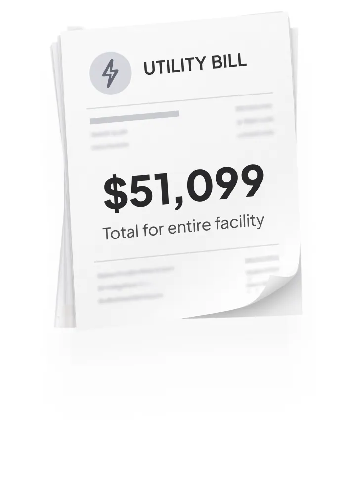 Utility bill: $51,099 total for entire facility