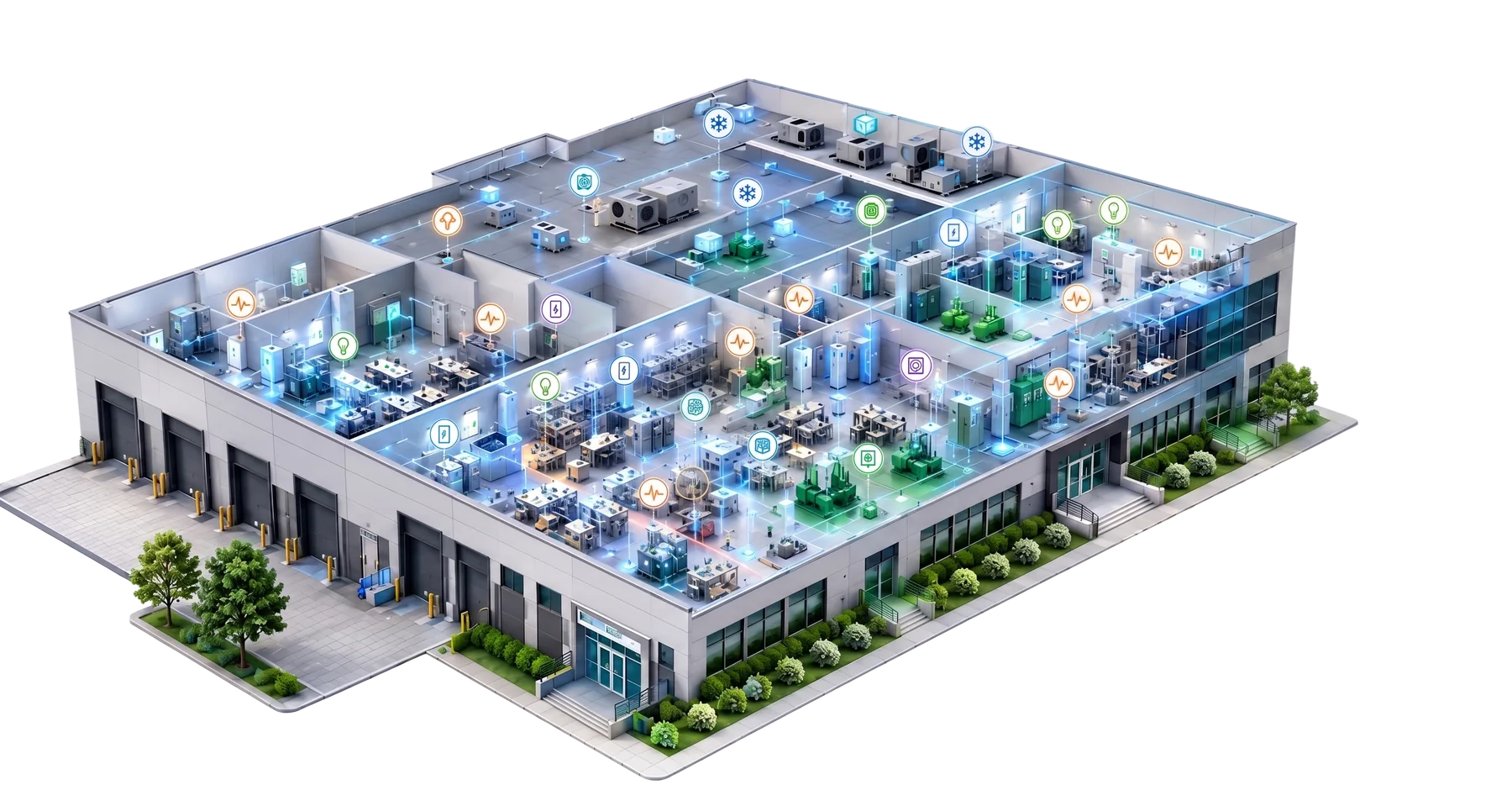 The same facility with Opti-mized: every system and circuit visible